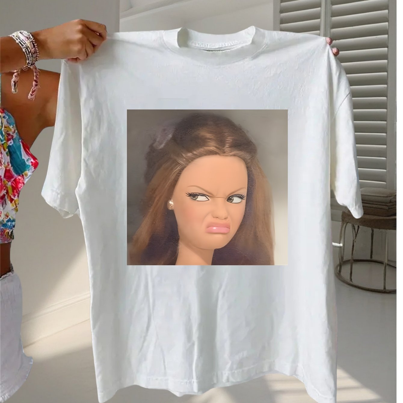 TEMU Women's Round Neck Short Sleeve Y2k Top, Minimalist Vintage Silhouette. Ideal For Commuting, Vacation, And Daily Casual Wear. Machine Washable,