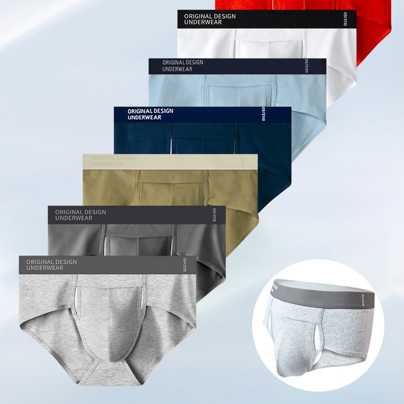 TEMU 7pcs Solid-color Men's 100% Underwear Set Mid-rise Men's Briefs, Casual Breathable Boxer Briefs, Comfortable Elastic Trunks, Briefs. Breathable