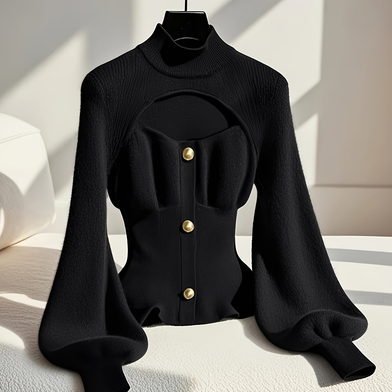 E-shop Neuankunft Damenmode: Hochwertiger, schlanker Halbrollkragenpullover mit einzigartigem Design
