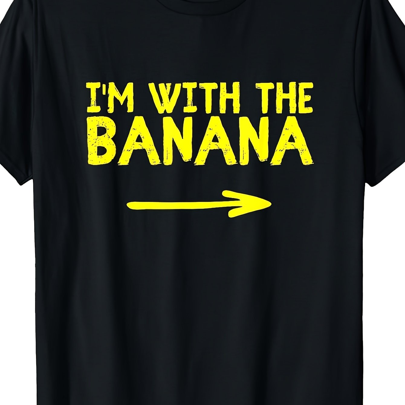 TEMU Vintage Banana Print Fun "i Am A Banana" Halloween Themed Party Costume Machine Washable Printed T-shirt Men's Wear 2026 Summer Short Sleeve