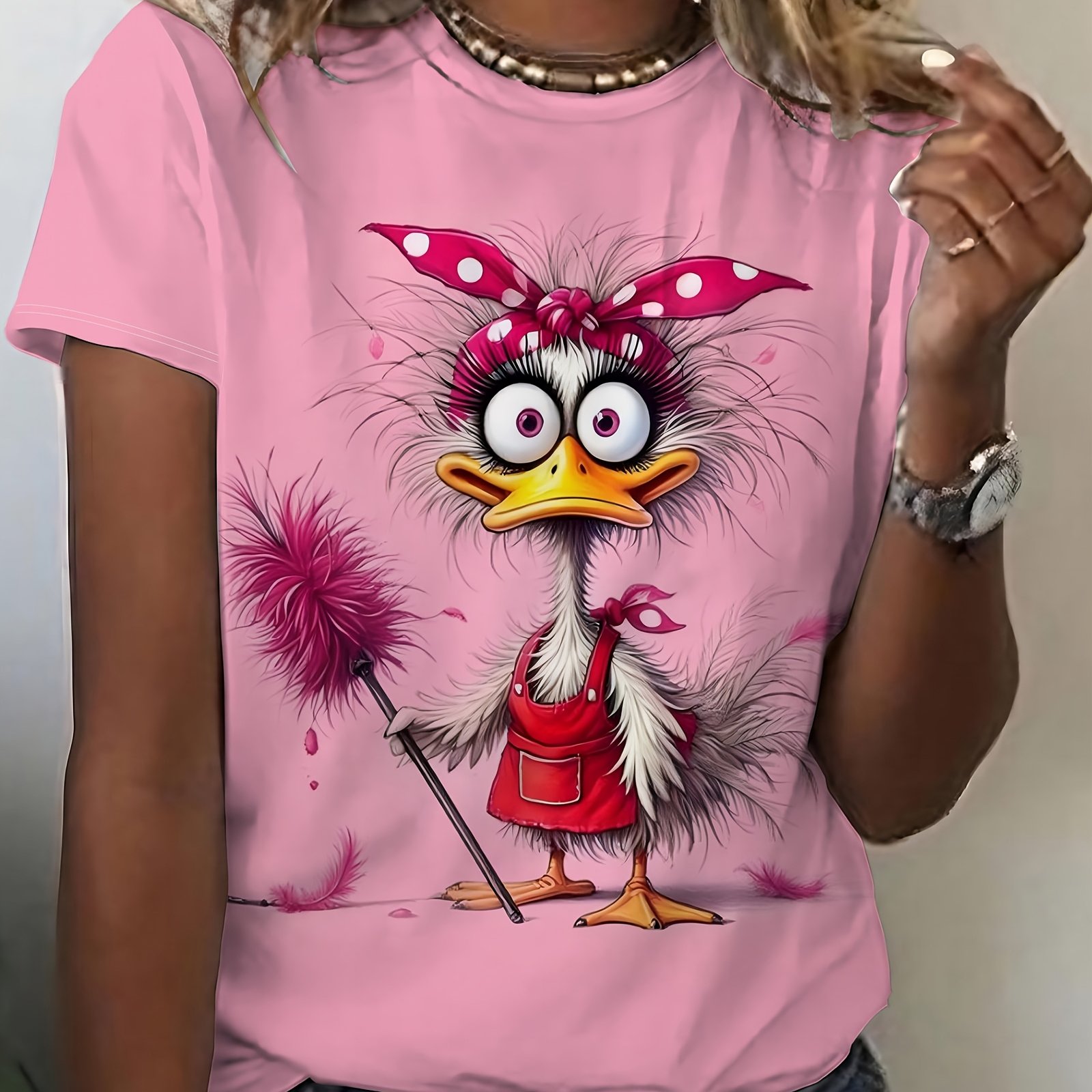 TEMU Cute And ! Clean Wave Dot Dress Up Printed T-shirt, Women's Fashion T-shirt, Women's Casual Spring/summer Top, Women's Top