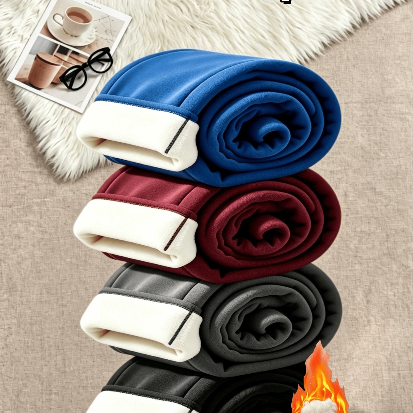 TEMU 4pcs Women's Winter Thick Fleece Lined Leggings, Fleece Interior, Great , Good , Suitable For Indoor And Outdoor Wear In Cold Weather,