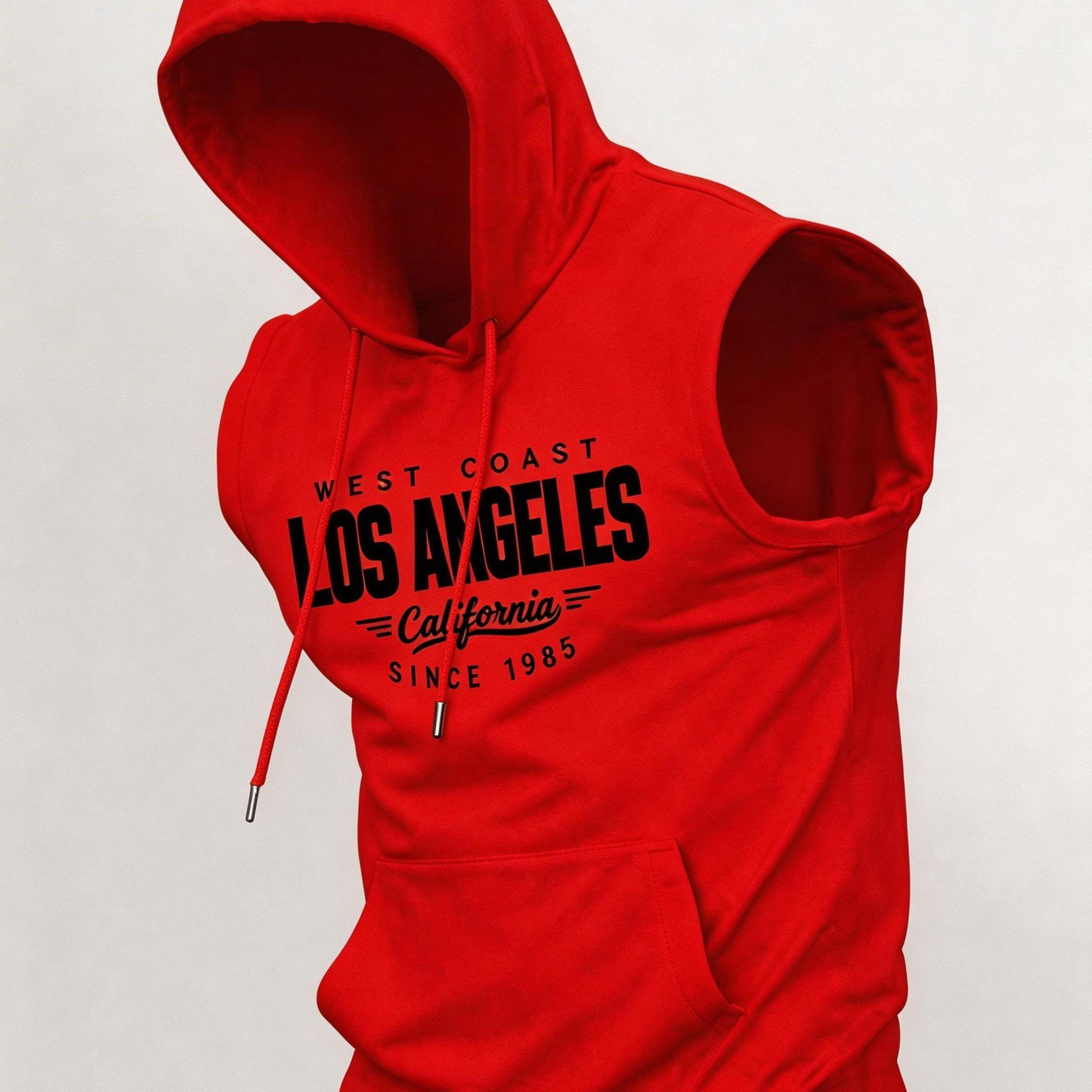 TEMU Easy Design Los Angeles Letter Print Men's Summer Autumn Sleeveless Hooded Vest Fashion Trendy Style