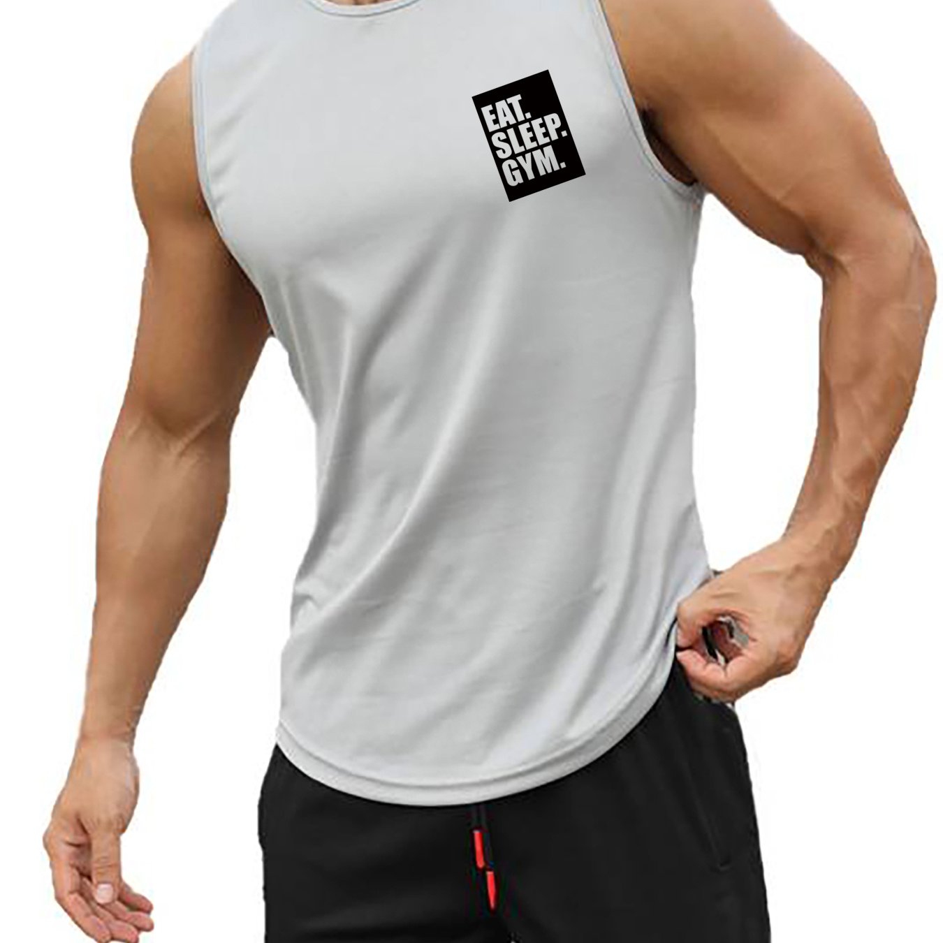 TEMU Summer Fashion Fitness Muscle Men's Sports Tank Top, Breathable Moisture-wicking Loose Training Sleeveless Quick- Basketball Shirt R#"dbo1#q132