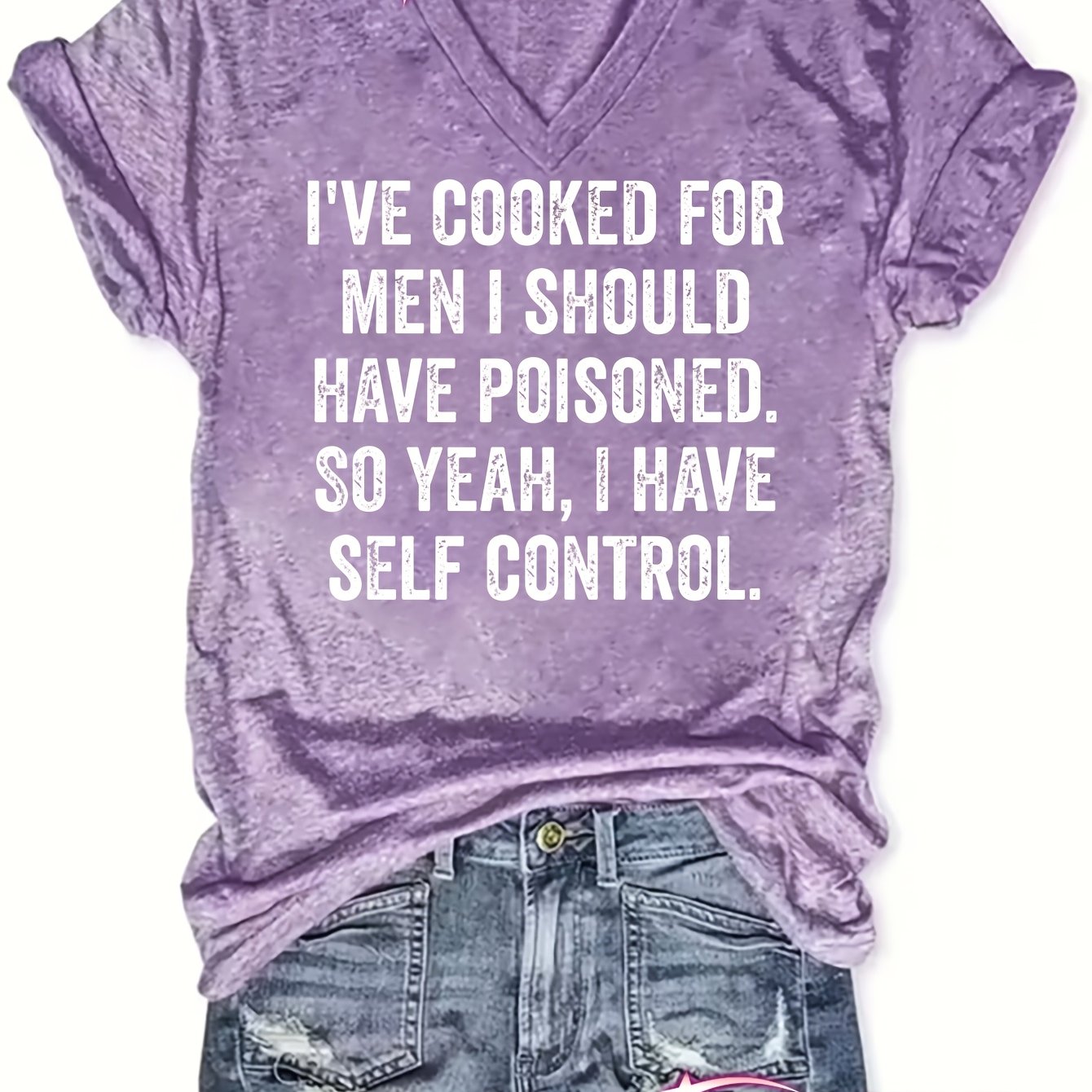 TEMU I Cooked Men Who Supposed To Be , So Yes, I Have Self-control. Letter Pullover Daily Wear, Home, Shopping, Parties, And Casual , Comfortable And