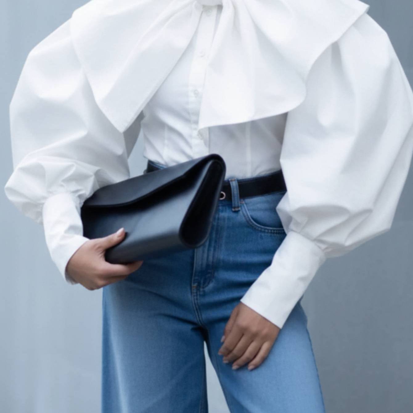 TEMU Women's Collar Tie Blouse With Long Sleeves And Loose Fit | Unique Shoulder Design For A Flattering Look, Suitable For Daily , Casual Meetings,