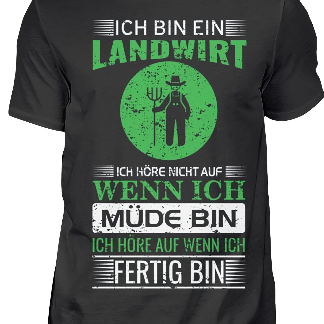 Men's Short Sleeve With Ich Bin Ein Text And Farmer And Casual Wear