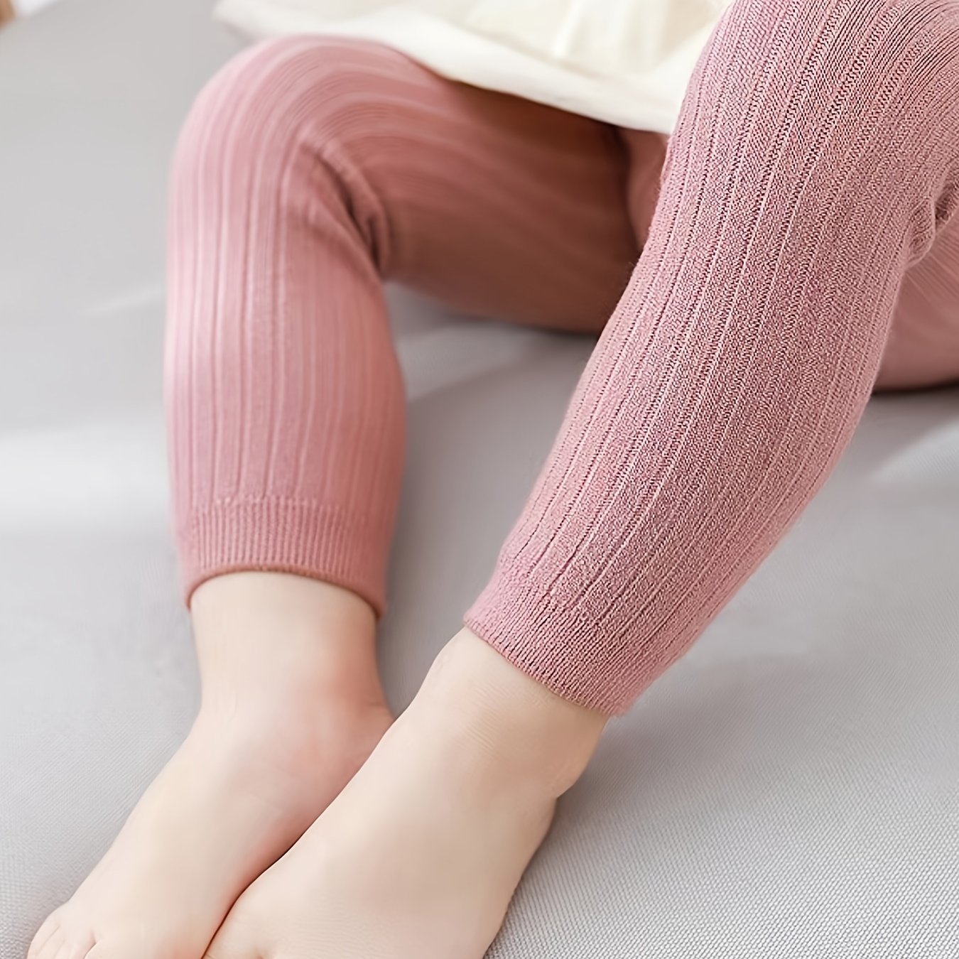 Girls' Candy-colored Ankle Pants, Knitted Leggings, Comfortable, Versatile, Trendy, Slim-fit, Worn As Outerwear, Cute