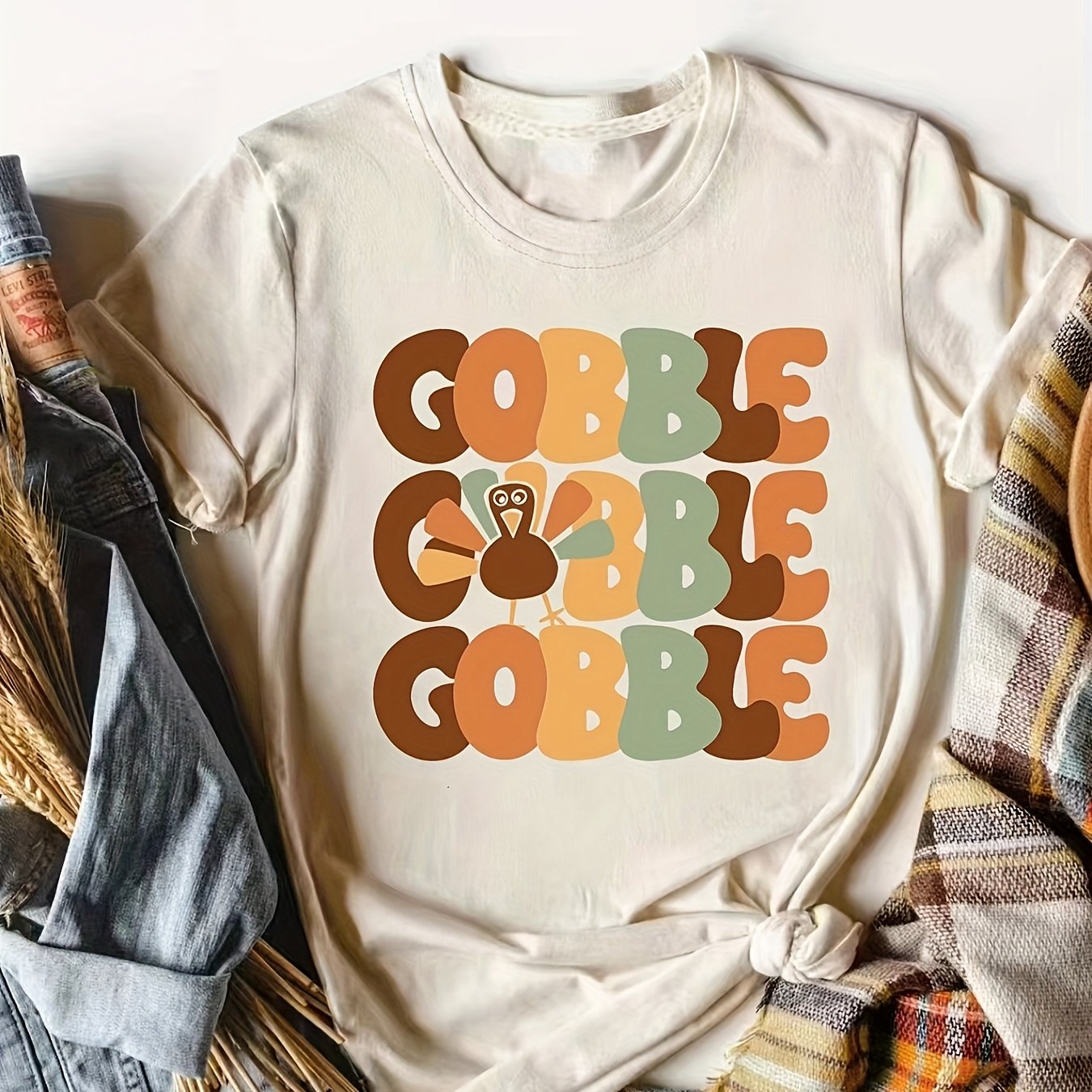 TEMU Directional 2024 Thanksgiving European And Printed Women's T-shirt