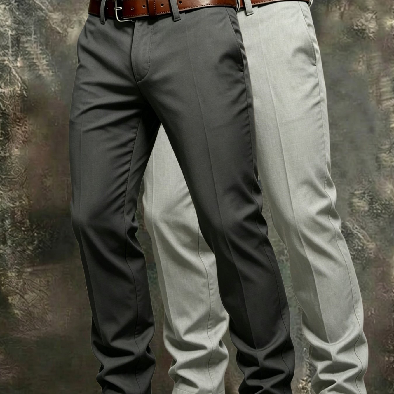 2pcs 2026 Solid Color Men's Pants For Spring And Autumn, Business Casual Jogger Trousers