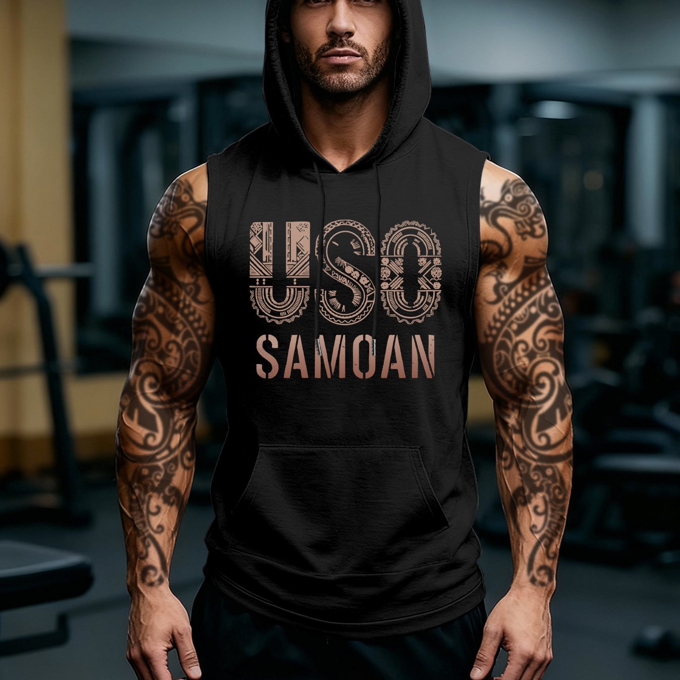 TEMU Men's Summer Hooded Vest, Pattern, Suitable For Summer Sports, Gym Training, Outdoor Sports, Casual Fashion Sleeveless Hooded Vest