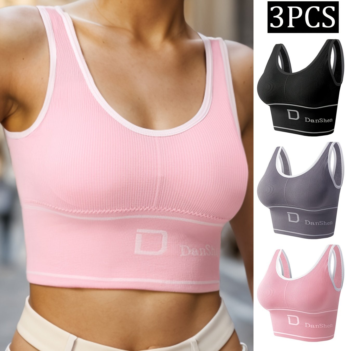 High Elastic Yoga Wirefree Bra Push Full Coverage Sports Bra - Temu