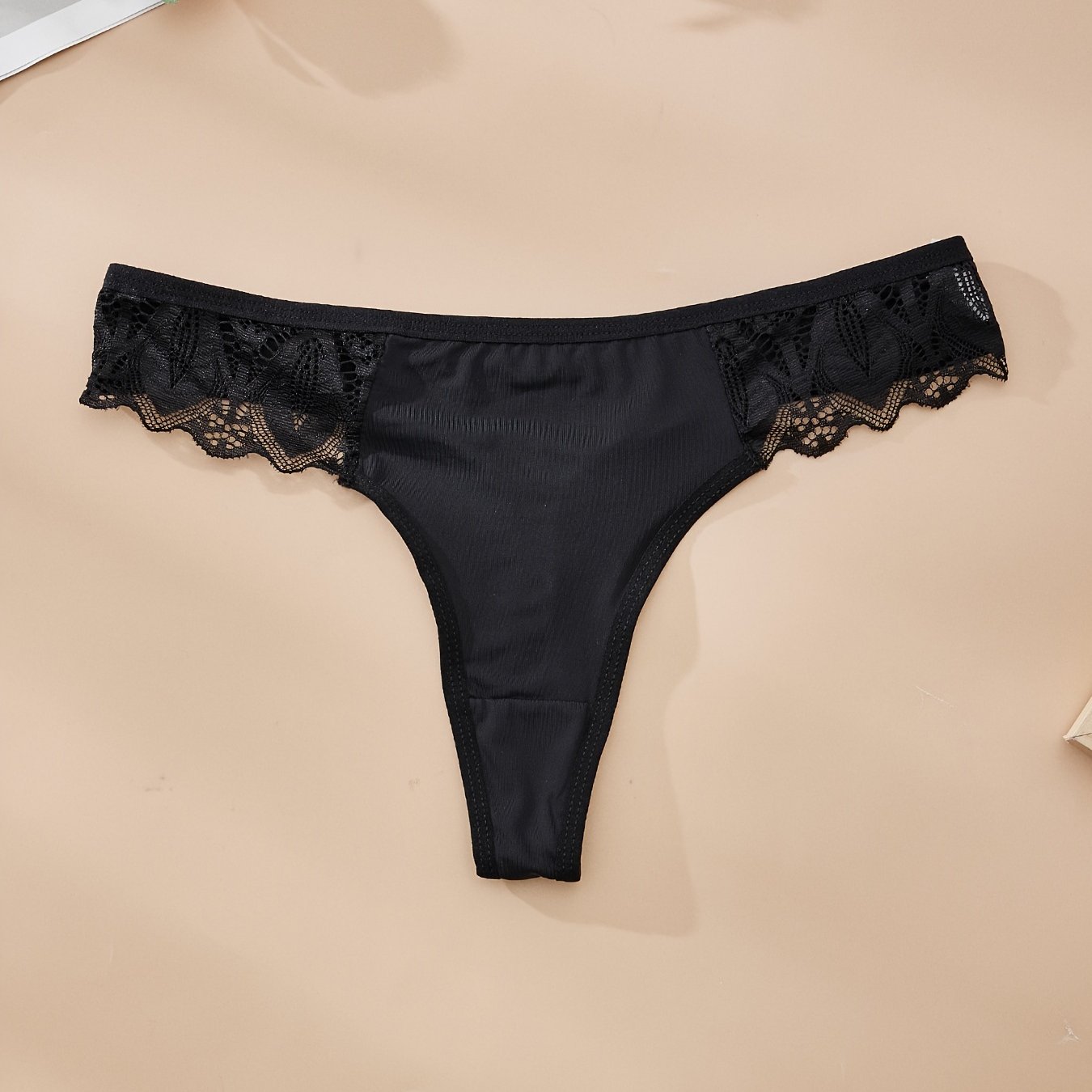 Image of Special Waist Lace Panels -hugging Seamless Sexy Women's Thong