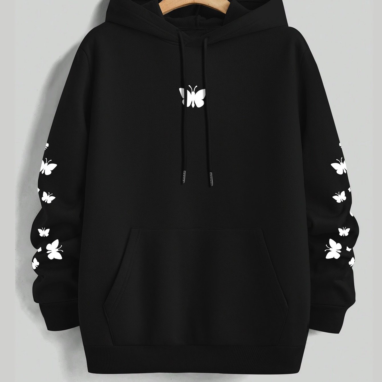 TEMU Los Angeles Directional Opening Spring Autumn Men's Fleece Drawstring Hoodie With Kangaroo Pocket And Hooded Pullover