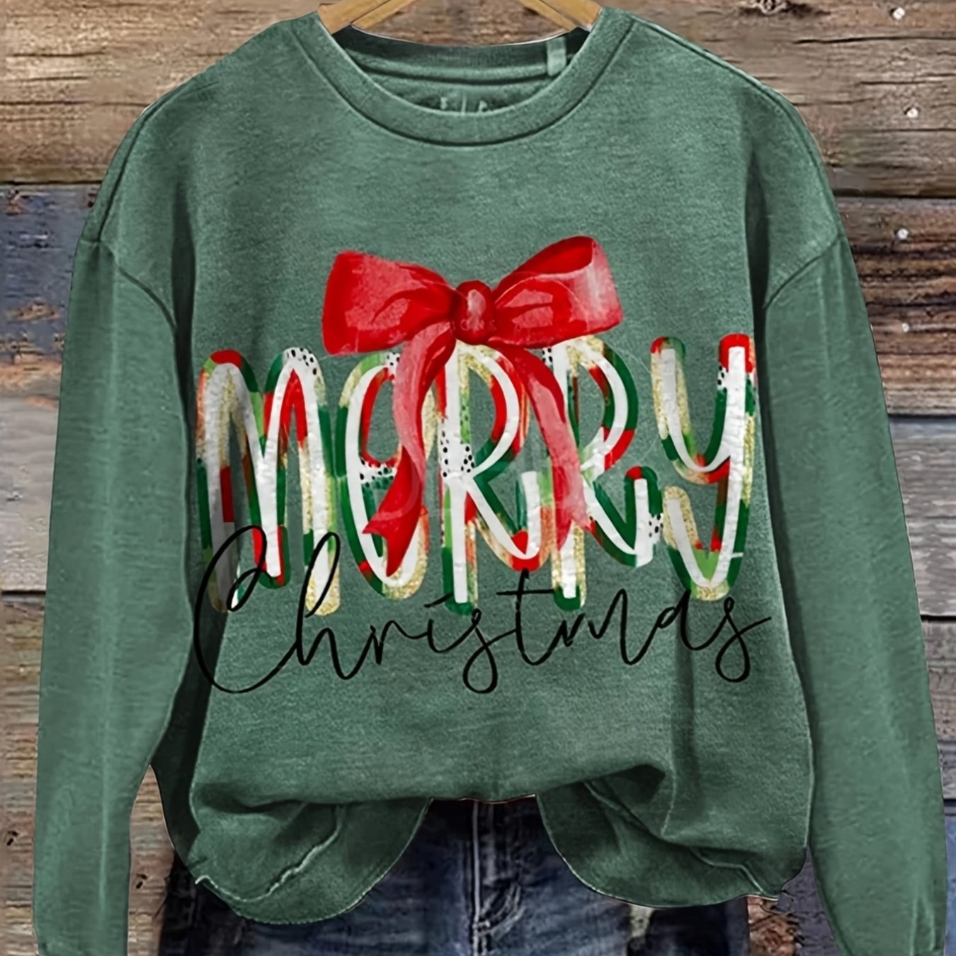 TEMU Ladies' Crew Neck Sweatshirt, Anime Design Women's , Trendy Women's Halloween Attire, Festive Christmas Outfit, Women's Autumn Pullover,