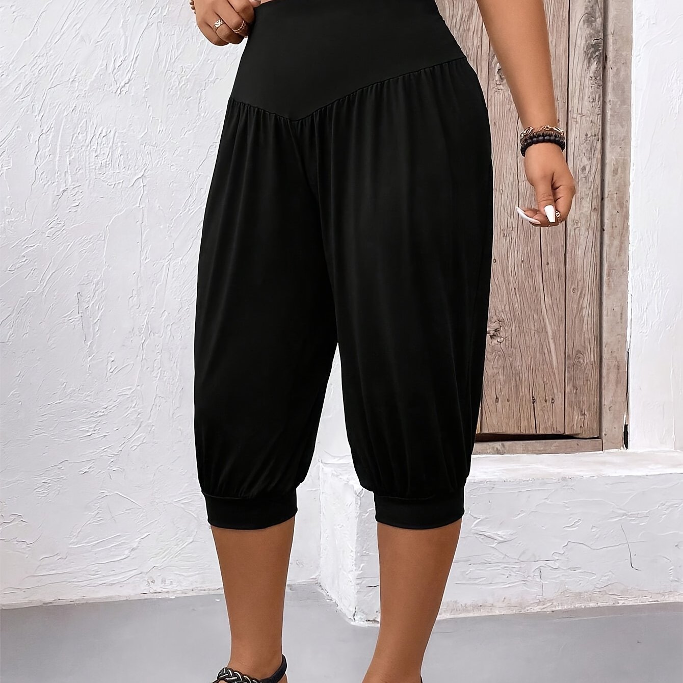 Women's Elegant Mid-stretch Pants - Lightweight Casual Trousers, Solid Color Machine-washable , Lounge & Casual Attire, Versatile Fashion, Medium Elasticity, Non-transparent Fabric