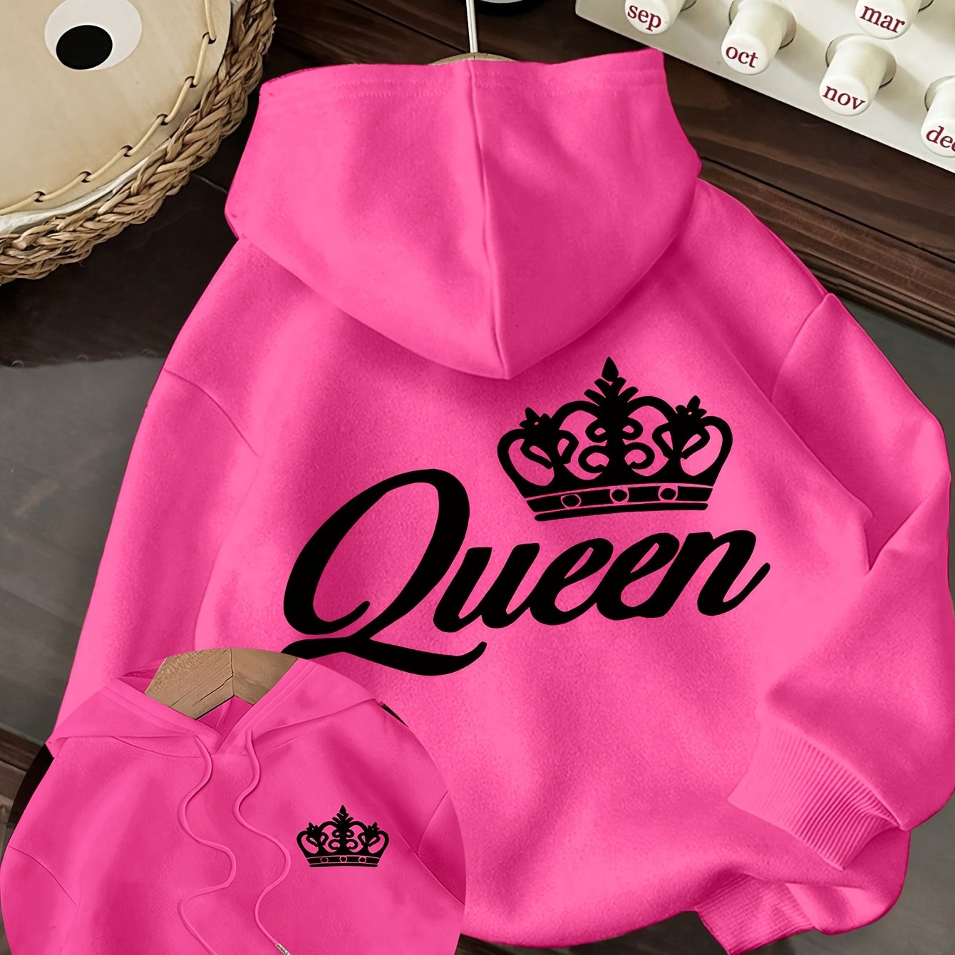 TEMU Graphic-print Hooded Sweatshirt For Autumn And Winter, Women's Clothing
