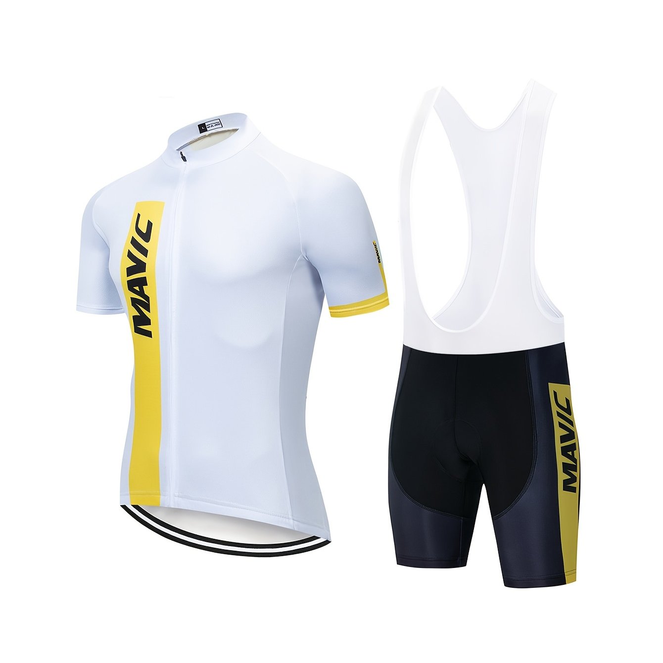 Image of Men's Outdoor Sports Cycling Outfit Featuring A Short-sleeved Top And Shorts