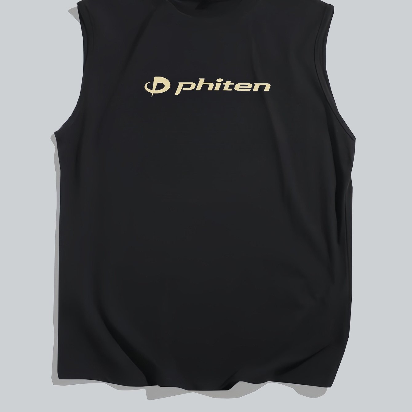 TEMU ブラック ノースリーブ Tシャツベスト ロゴ入り スポーツトレーニング デザイン 快適なスウェットシャツ 吸汗速乾 トレンディアイテム
