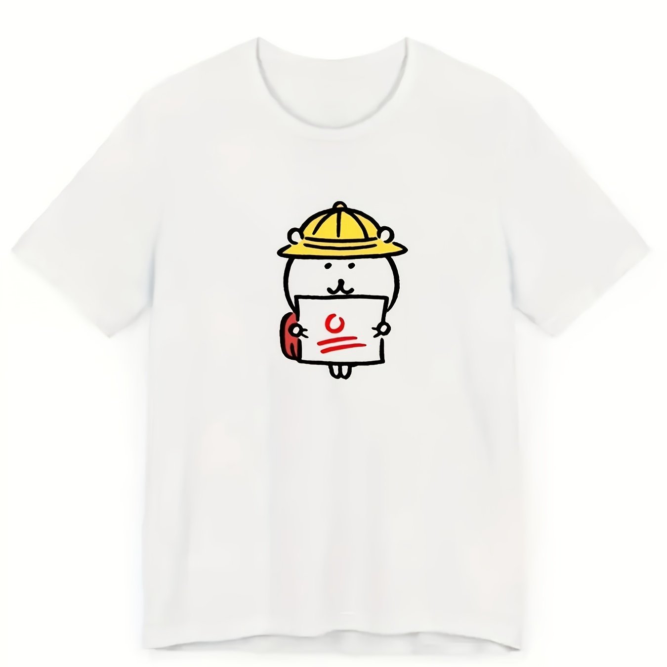 TEMU 곰 프린트 반팔 티셔츠, 캐주얼 반팔 - 폴리에스터 원단, 여름에 딱 맞는 선택, 편안한 여성 패션 - 부드럽고 통기성 좋은, 데일리 캐주얼웨어용