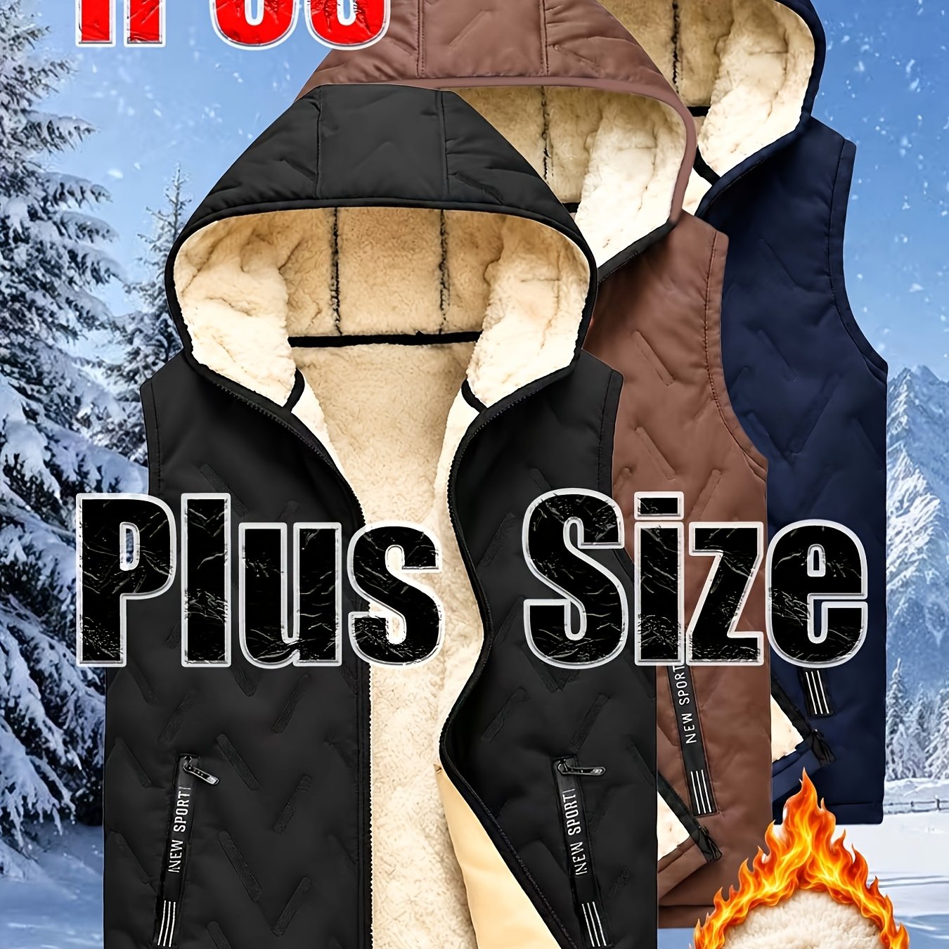 TEMU Men's Casual Sports Oversized Warm Jacket. Made Larger And , Suitable For Overweight People, Individuals, And Strong Men For Outdoor Activities,