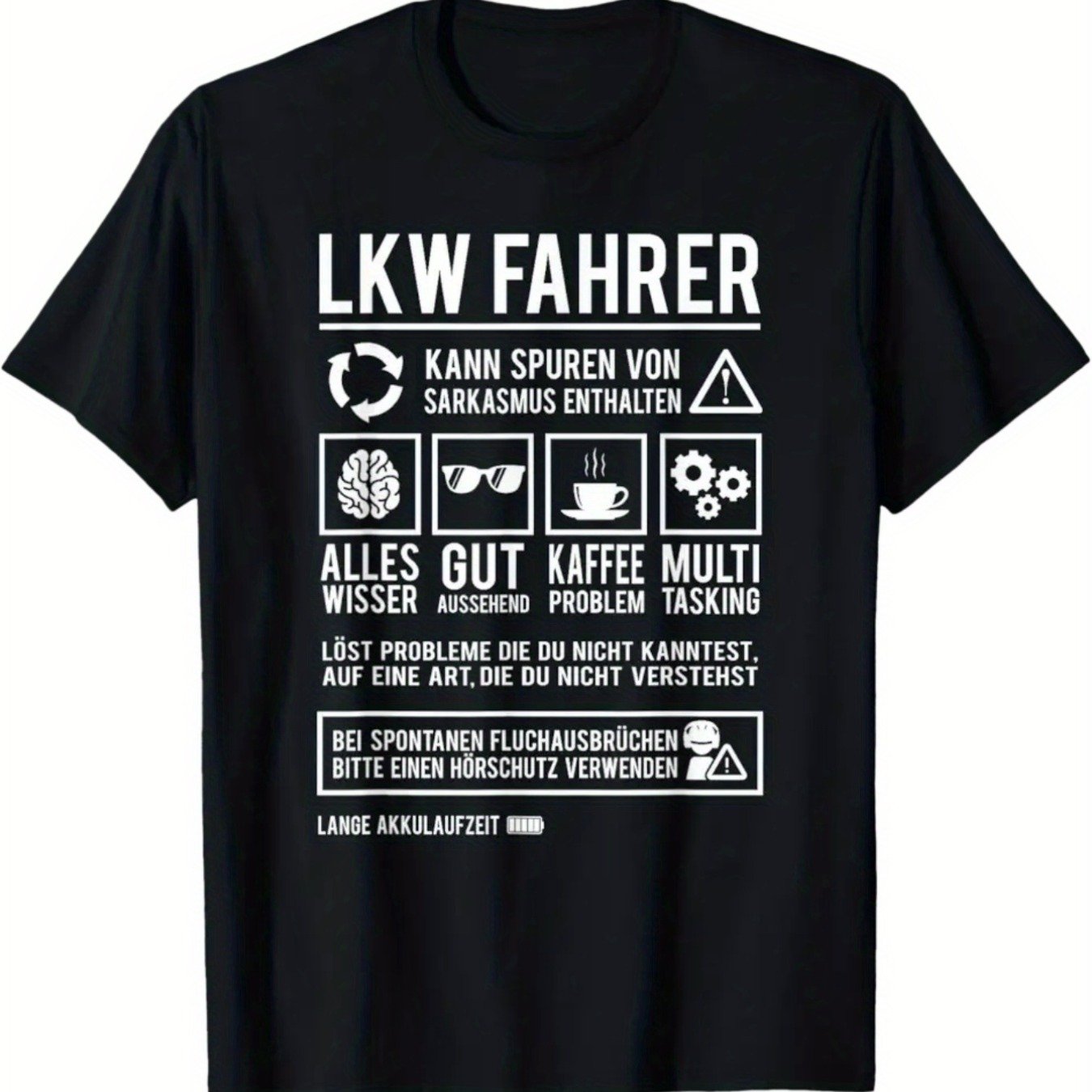 E-shop Herren LKW-Fahrer T-Shirt mit lustigem Slogan & Design – Humorvolles Grafik für LKW-Fahrer & Kaffeeliebhaber, Rundhals Kurzarm-Shirt für