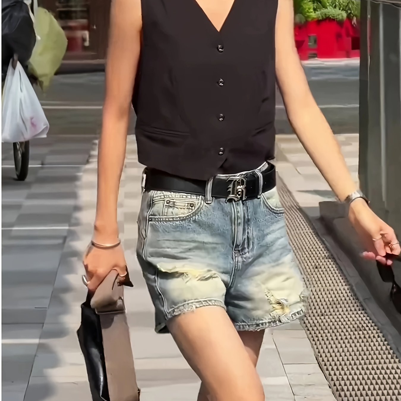 Ženski poletni nostalgični retro modni denim kratke hlače, težko pranje v vodi, ohlapne in sproščene, enostavne in vsestranske, modne s uličnim