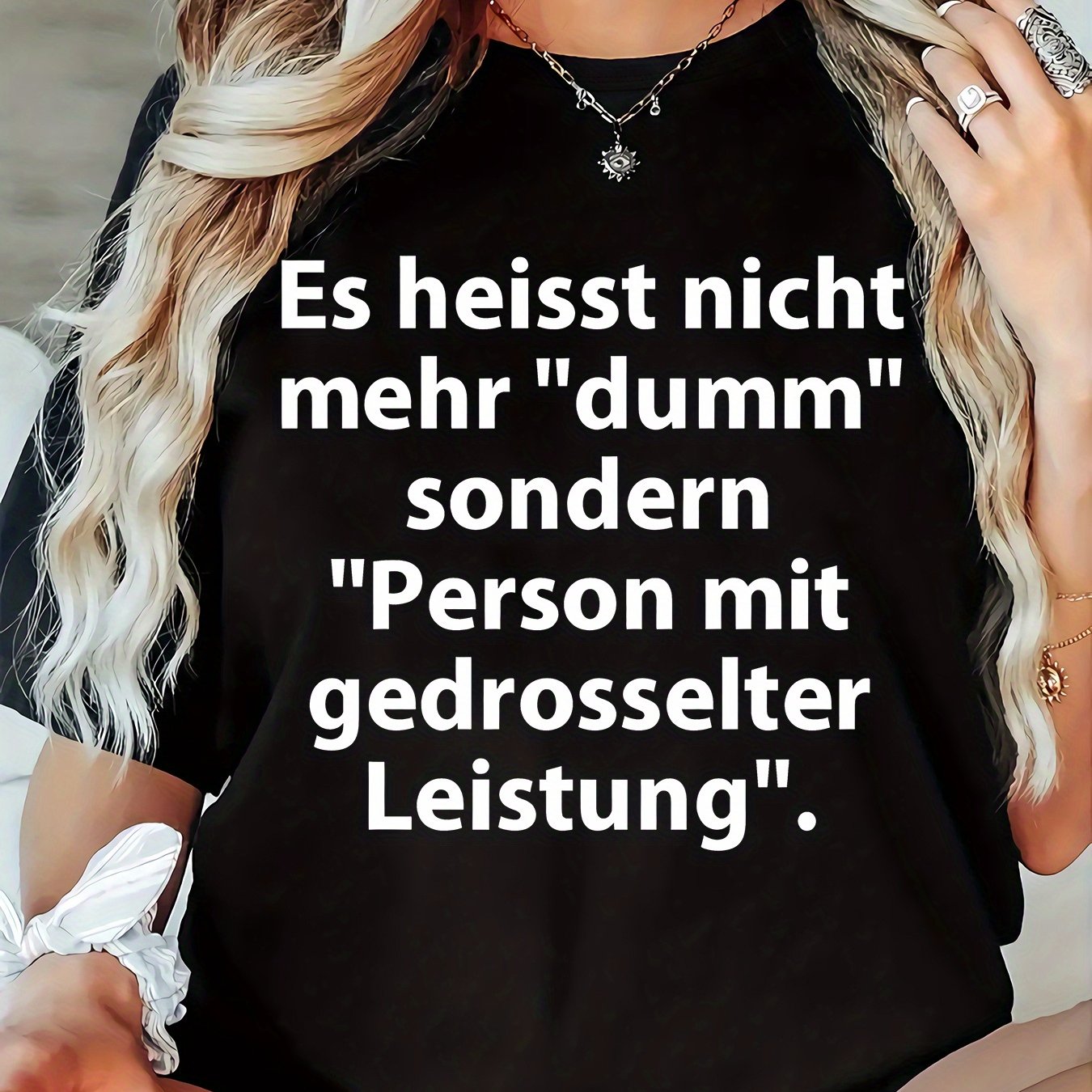 TEMU Plus Size - Lässiges T-Shirt in großen Größen für Damen, mit Rundhalsausschnitt, kurzen Ärmeln und leicht dehnbarem Material, für in jeder
