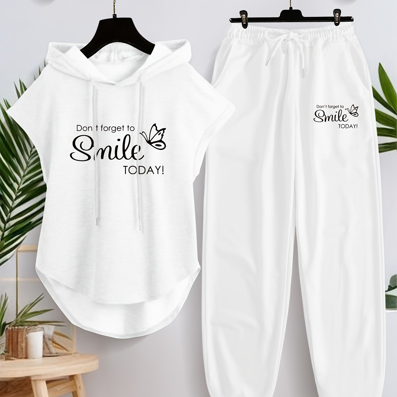 Women's Sleeveless Hoodie And Casual Pants Set X3308