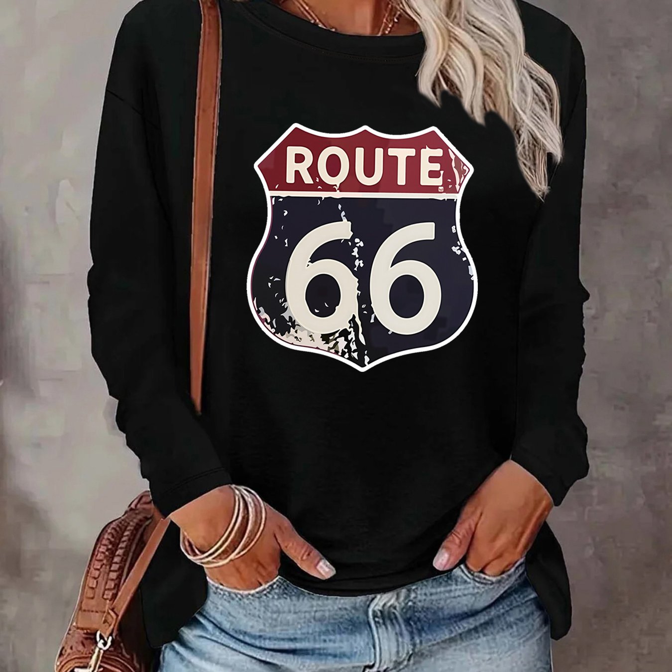 TEMU Plus Size - Plus Size - Plus Size Women's Casual Top For , Machine Washable, Stylish And Easy Printed Long Sleeve T-shirt
