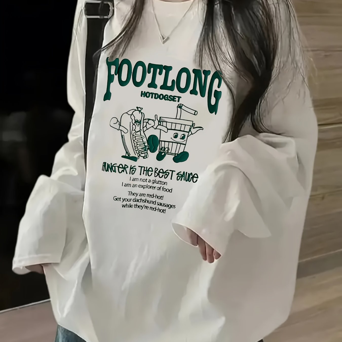 TEMU レディース ソフトで通気性の良い「E」プリント 長袖Tシャツ - カジュアルブラウス、洗濯機洗い可、冬の重ね着＆普段着、快適な秋冬ネート