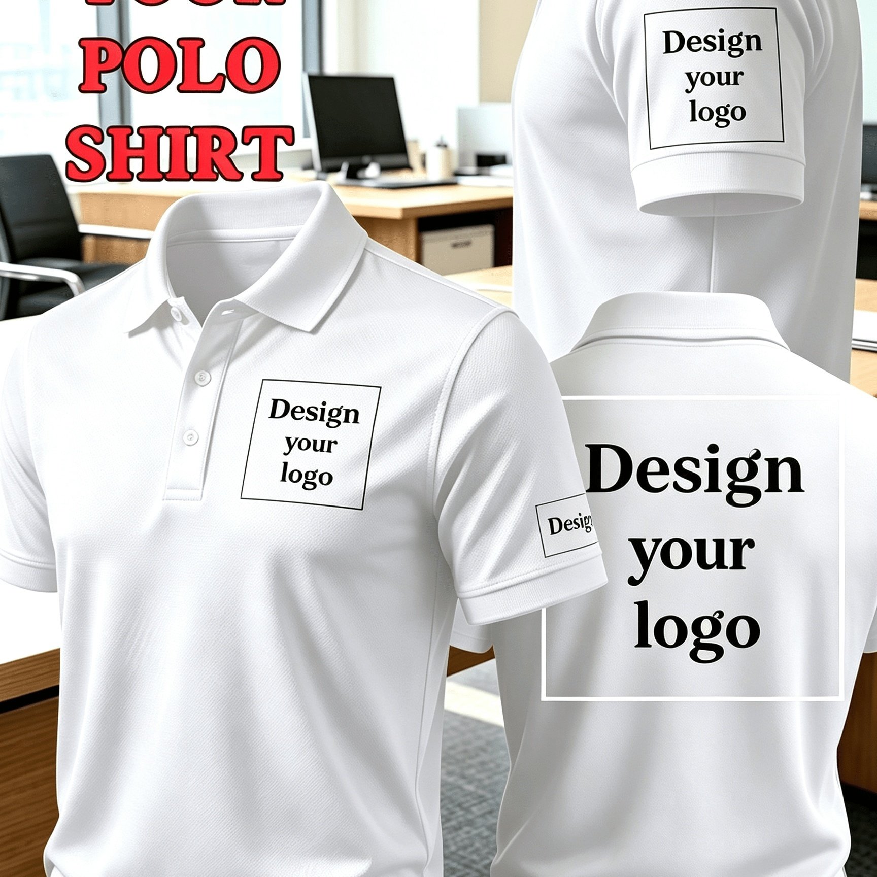 TEMU Men's Customizable Shirts - /text/ On Chest, Arm & Back | Team Uniforms Suitable For Corporate Uniforms, Company Branding, Machine Washable