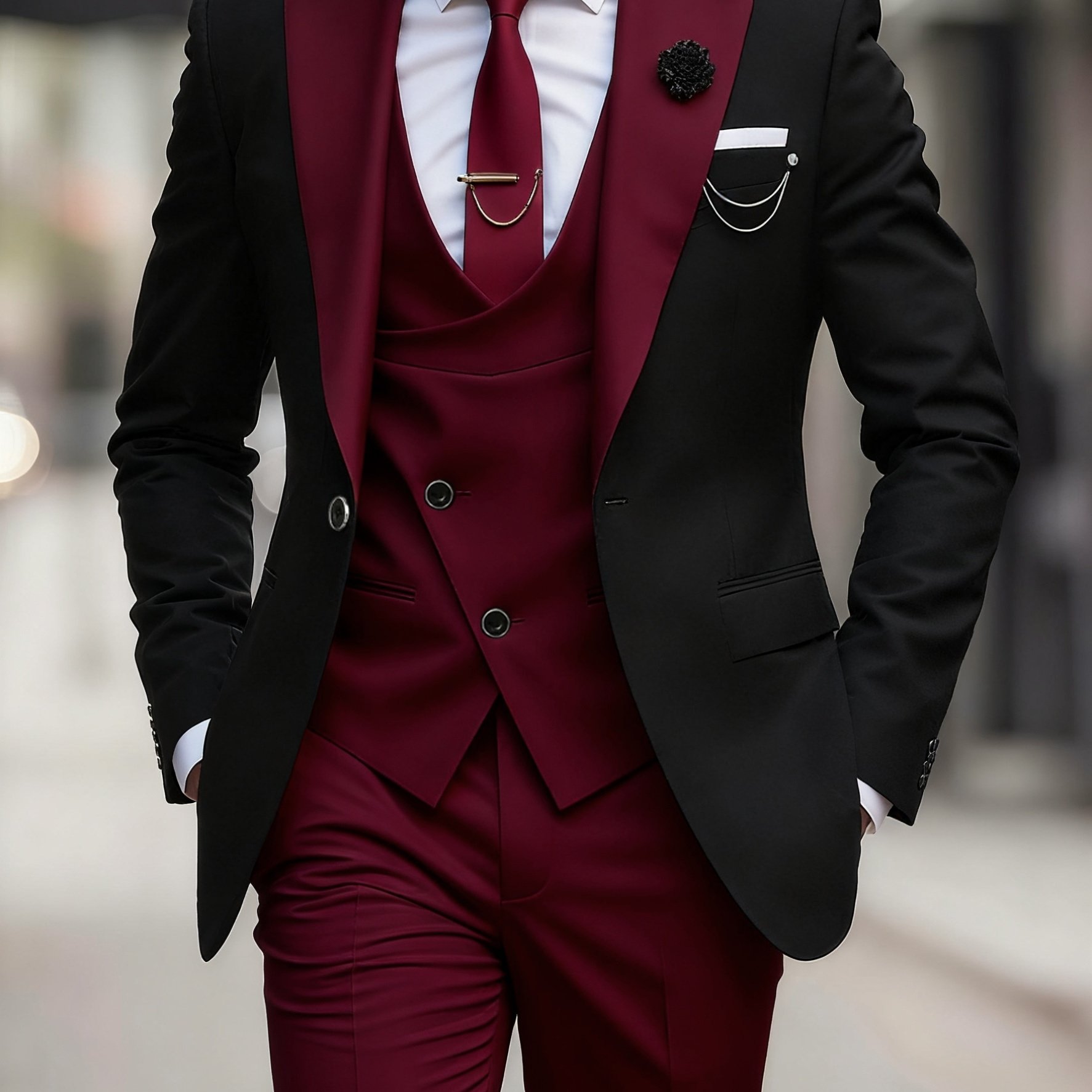 TEMU Men's 3pcs Suit Set, Including A Blazer, Vest, And Trousers, Perfect For Business Casual Occasions, Stylish And Elegant, High-quality For