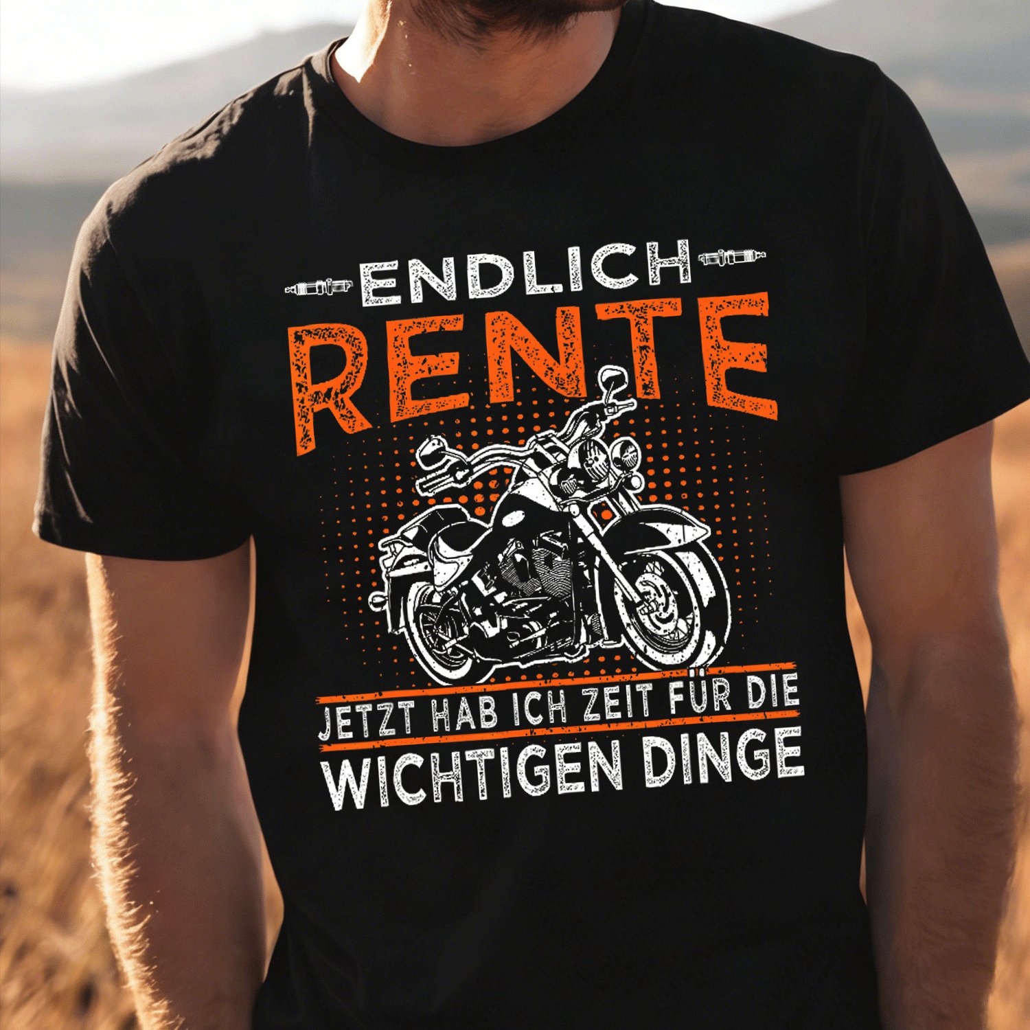 Image of Men' & Women' Funny Retirement Motorcycle T-shirt - " Retired" Biker Grandpa, Text Suitable For Casual Wear, Round Neck Machine Washable Shirt For Retirement Gifts For, Motorradfahrer Rentner