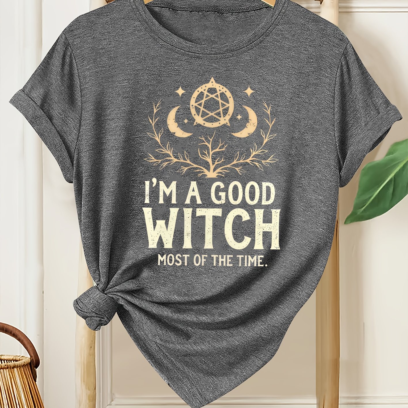 TEMU Women's Short Sleeve Printed Round Neck T-shirt, Comfortable Soft Breathable New Style, Fashion Simple Vintage Versatile Casual Elegant Spring