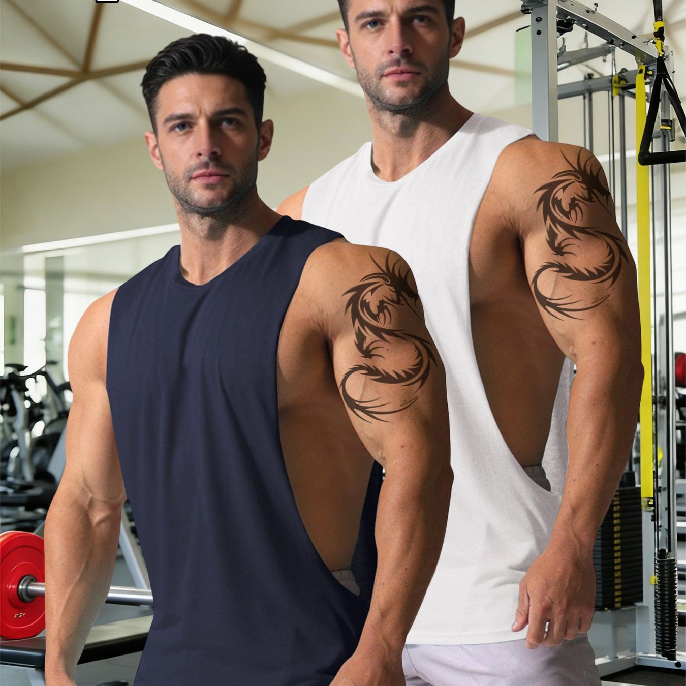 TEMU New Summer Arrivals, 2 Men's Vests, Sleeveless Fitness Vests, Men' Color Vests, Vests, Round Neck Sleeveless Design, Comfortable And Breathable