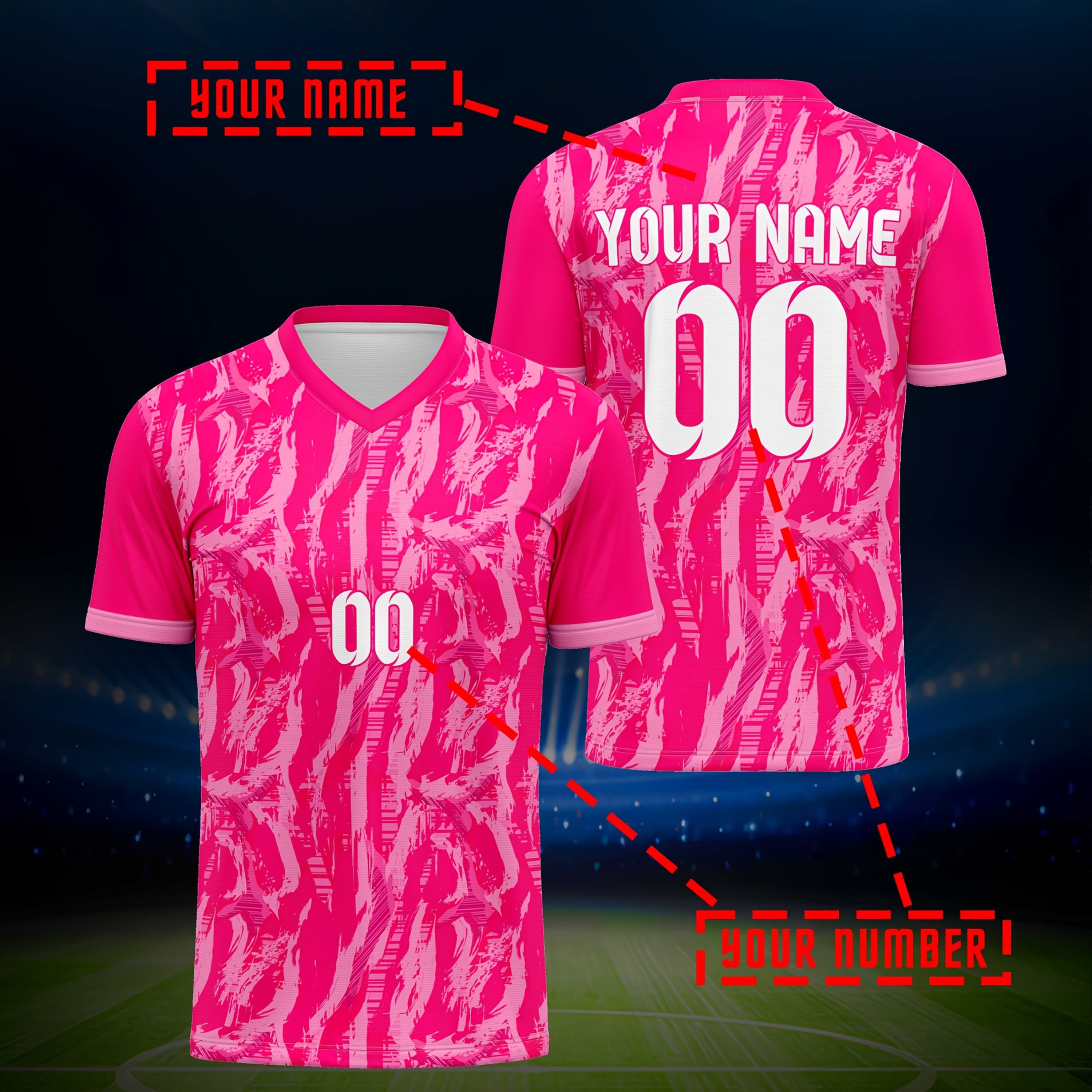TEMU Maillot de football à col en V avec nom et numéro personnalisés - Maillot de foot avec impression de numéro sur toute la surface, maillot pour