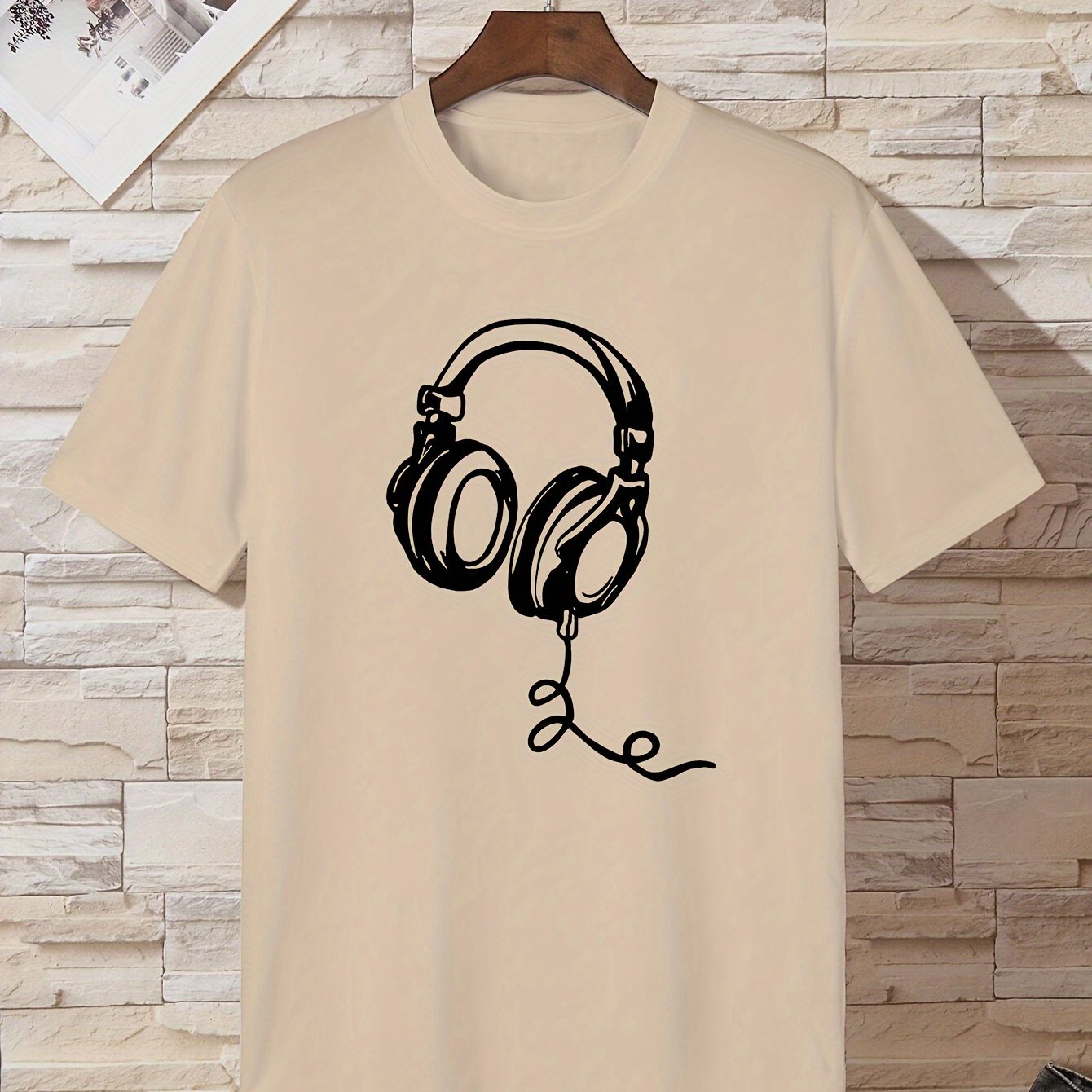 Teenagers' Wired Headphones Casual T-shirt