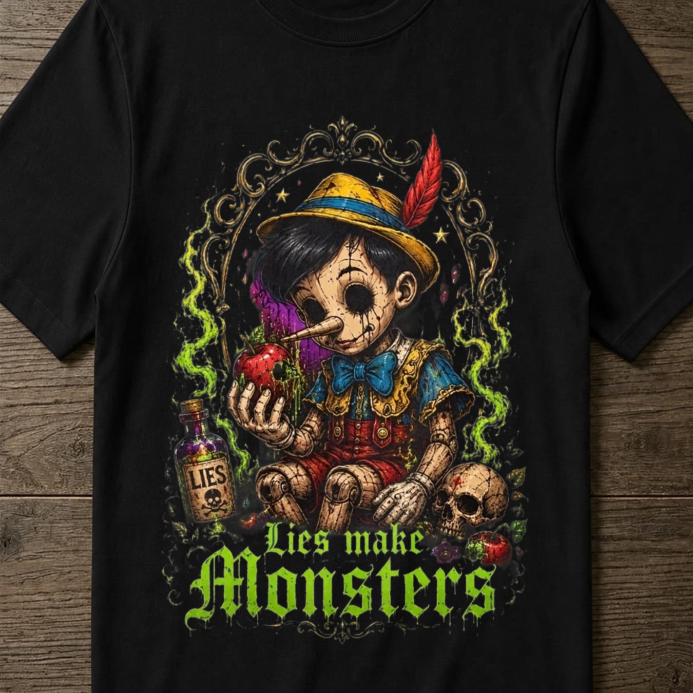 Men's T-shirtpinocchio Gothic Horror Monsters Men's T-shirt Unisex Teeplus Size, Plus Size