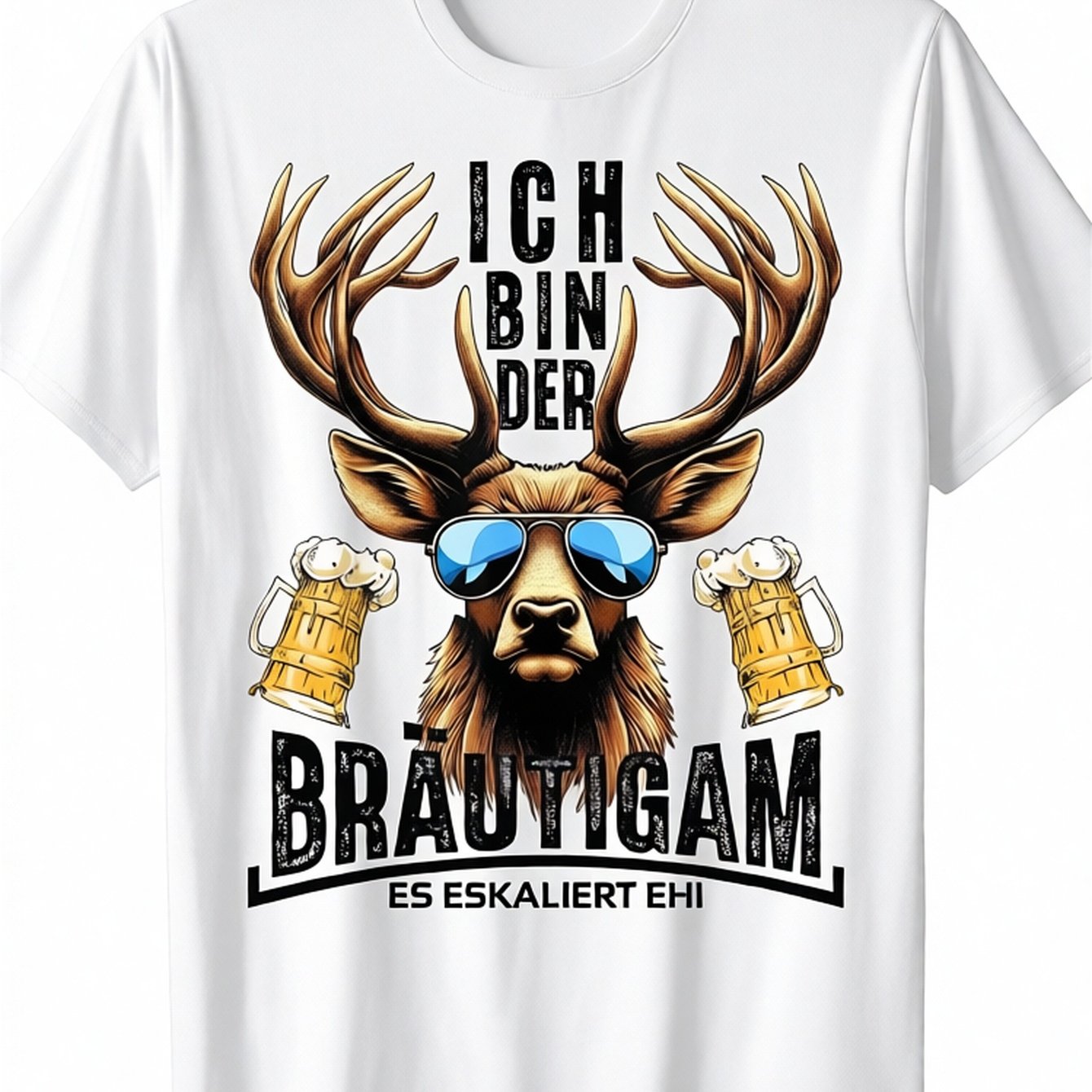 Image of Jga Groom T-shirt | Casual Crew Neck, Stretch Fabric, Regular Fit, Print Pattern, Perfect For Men | Ideal For Bachelor And Bachelorette Parties, Wear