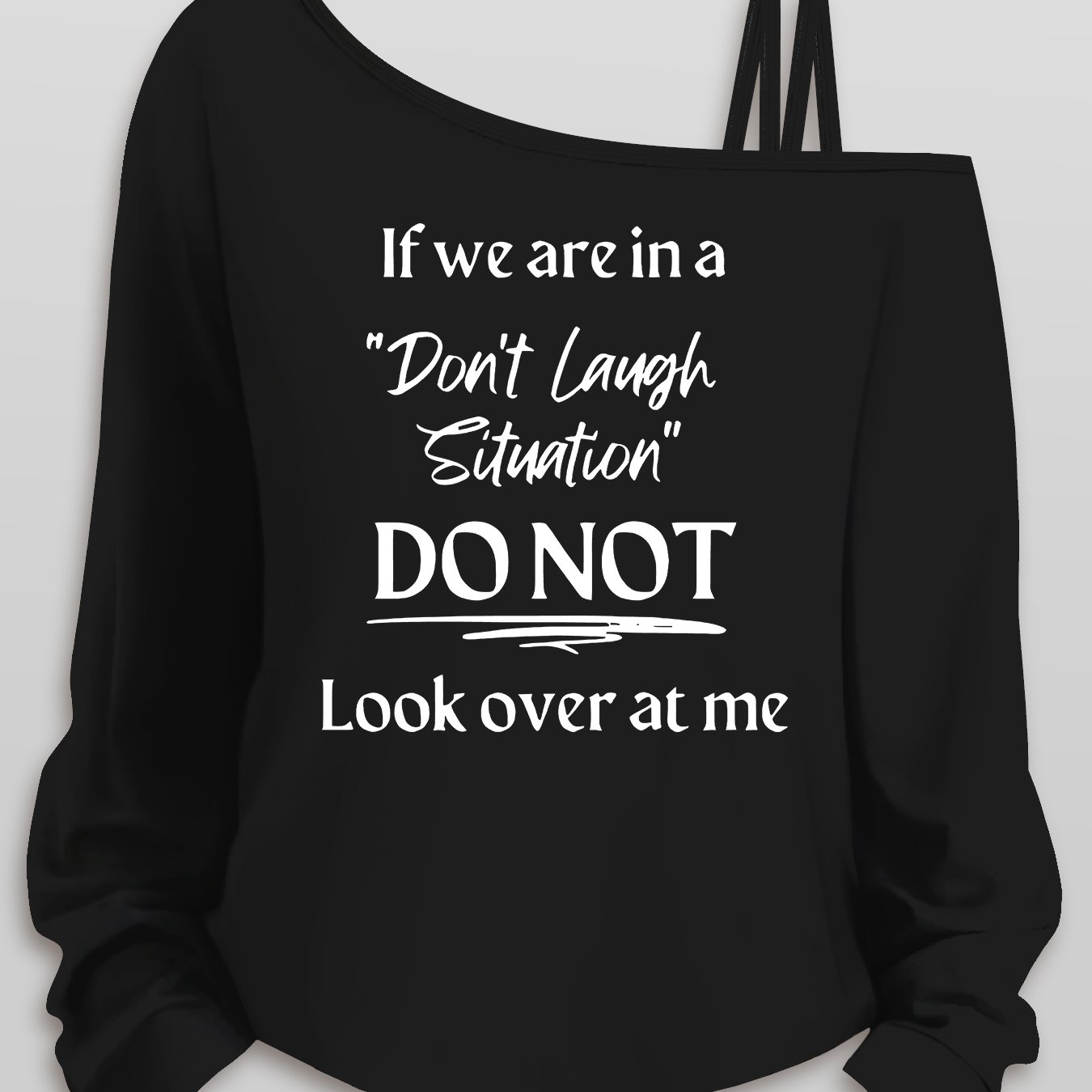 TEMU Off-shoulder/ Neck Long Sleeve Tank Top - Soft Stretchy Blouse Style Shirt Suitable For Parties, Gym & Casual Attire, Machine Washable Loose