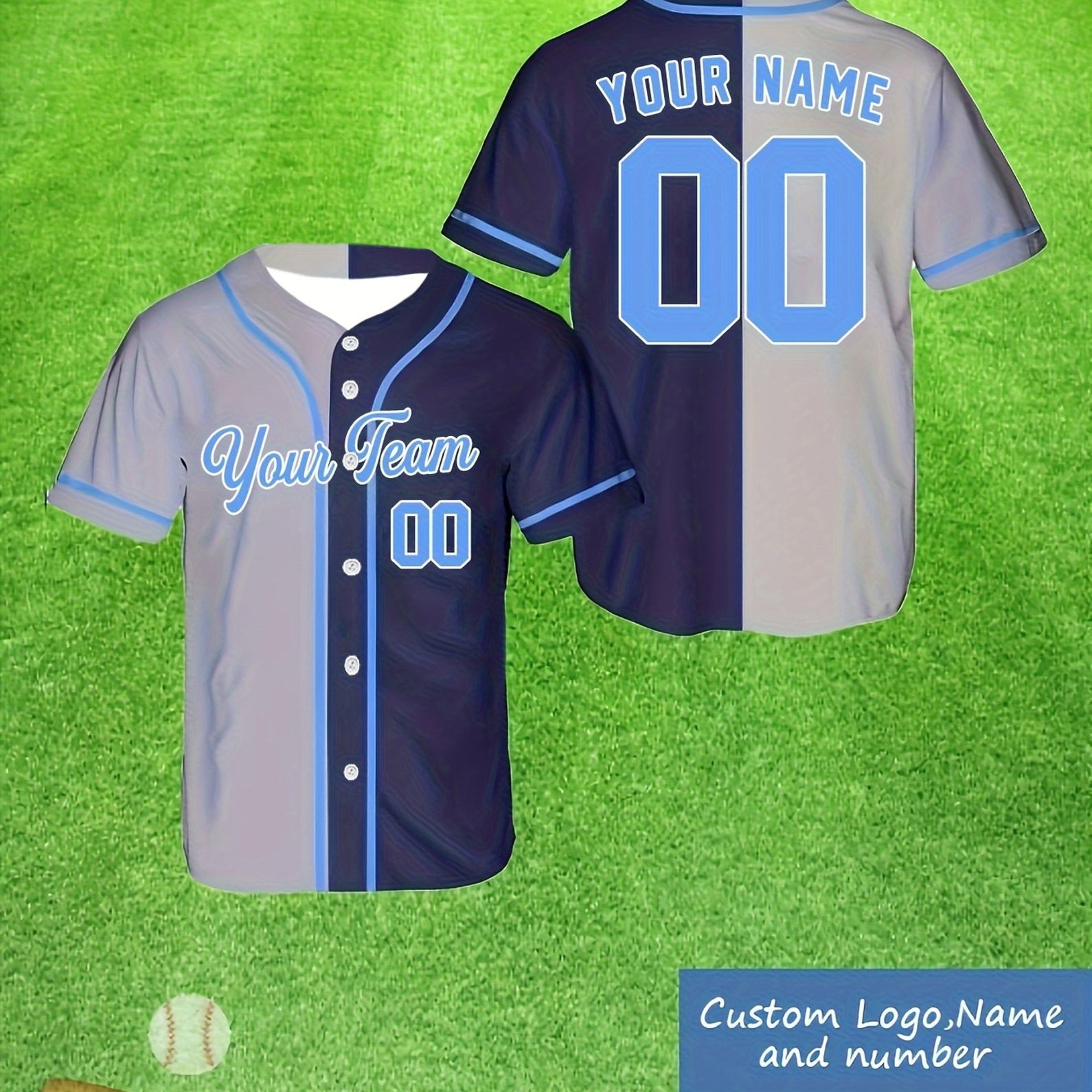 TEMU Custom Baseball Jerseys With Team Name And Numbers, Men's Custom Youth Jerseys, Personalized , Plus Size