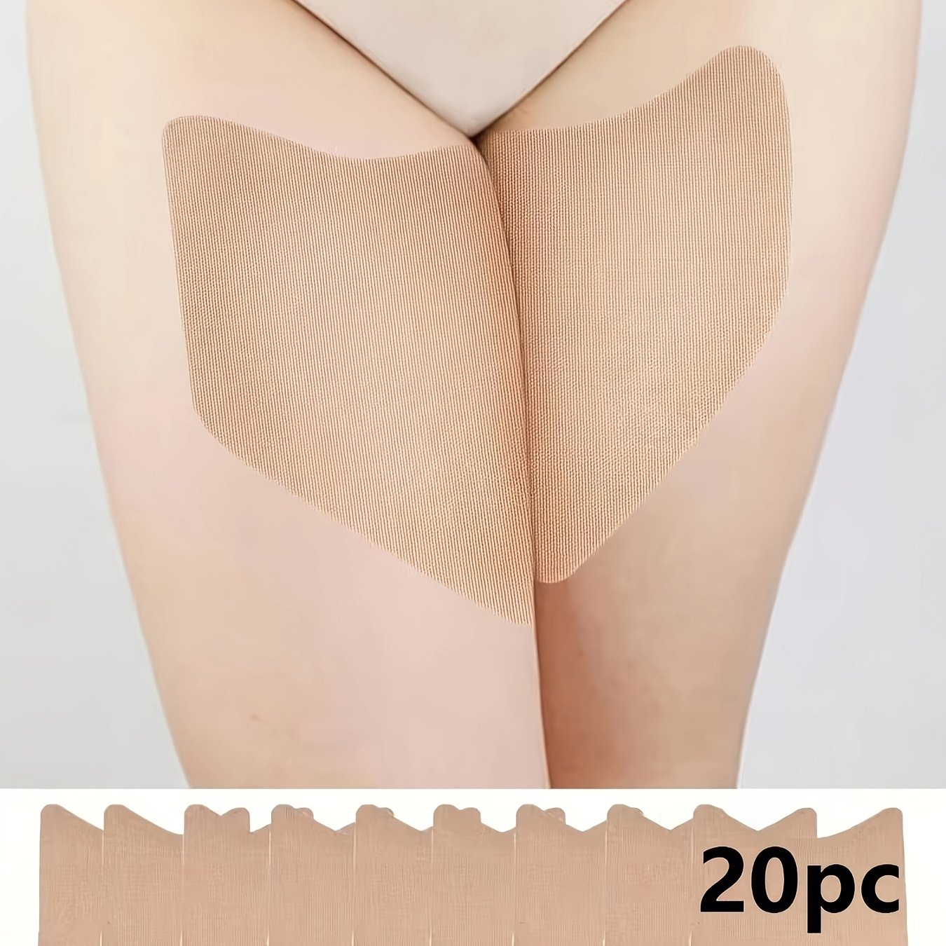Image of 20pcs Invisible Anti-chafing Thigh Bands, Anti-friction Protection Pads, Transparent Protective Pads, Suitable For Women's Inner Thigh And Calf, Comfortable Protection