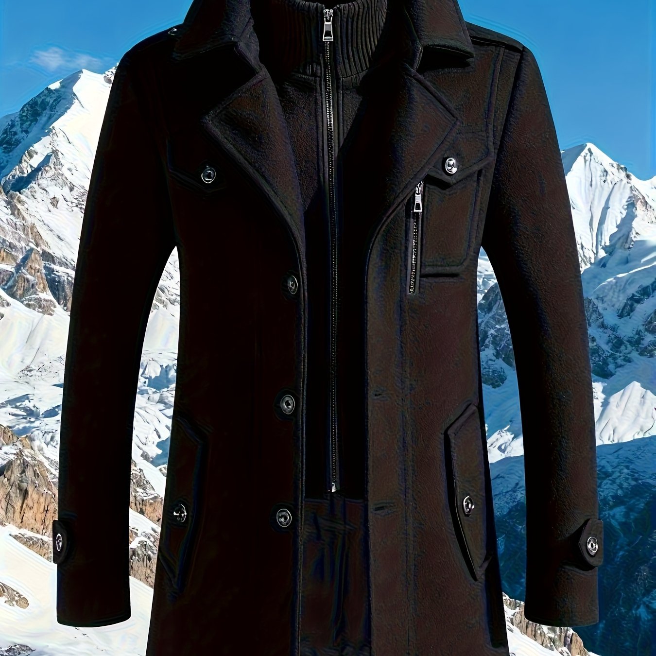 TEMU Men's Elegant Jacket, Made Of Stylish Tweed Fabric, Provides And Cold Protection. Versatile And For Casual Fashion, The Top For Autumn And