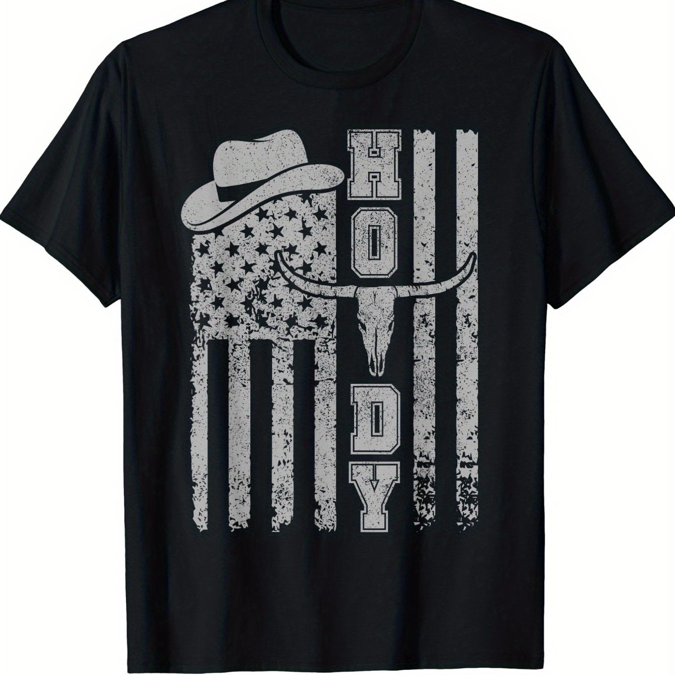 TEMU Crow Boy & Printed Round Neck T-shirt, Simple & Casual Western Style Outfit For Young Boys, Suitable For Summer