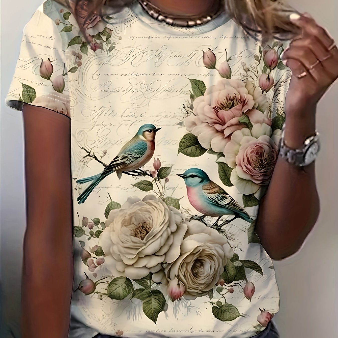 Spring And Summer Women's Printed T-shirt, Casual Tee