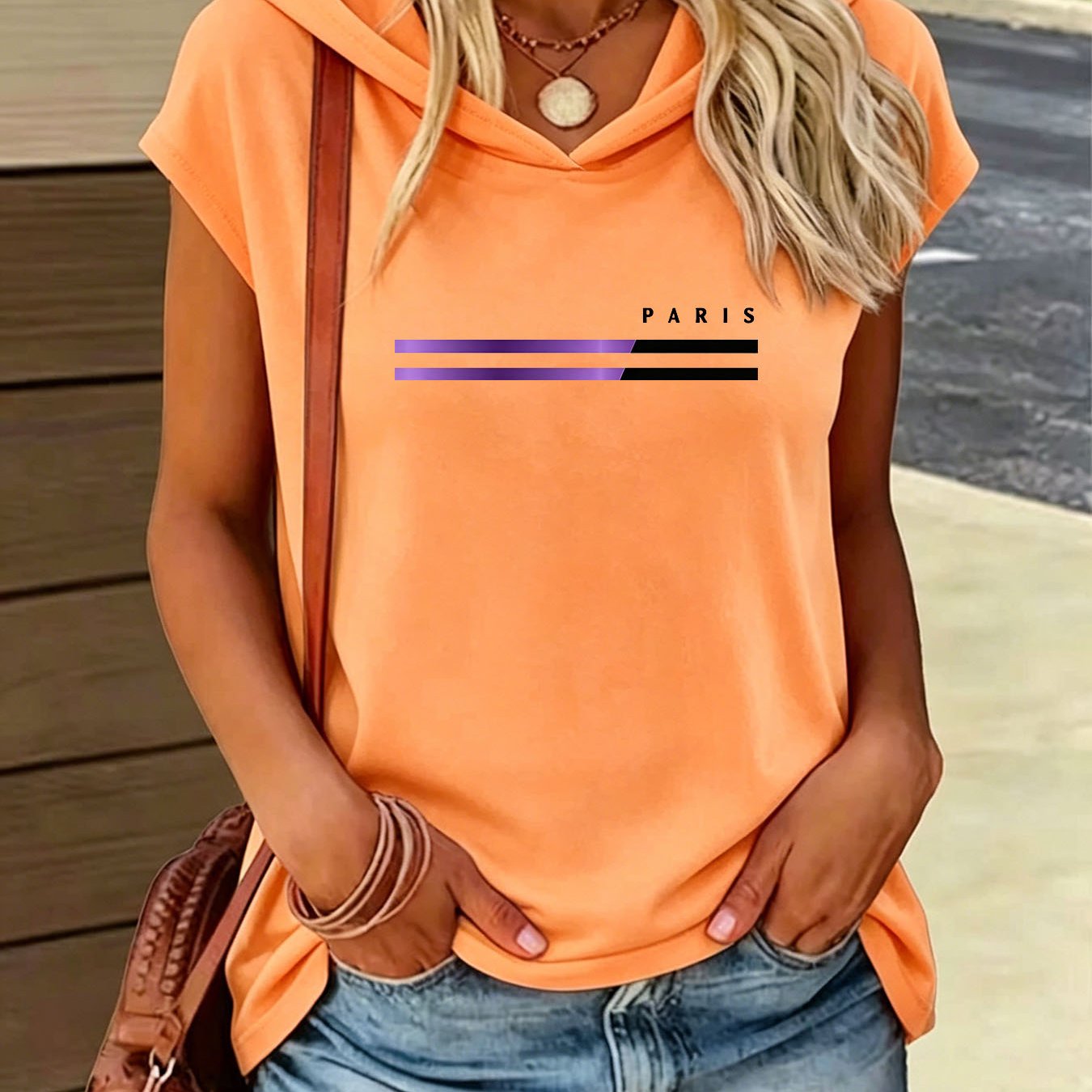 TEMU Color Blocking Graphic Letter Print Y2k Style Women's Sportswear, Hooded Loose Fit Design, Soft & Comfortable Top, Elegant Fashionable Hooded