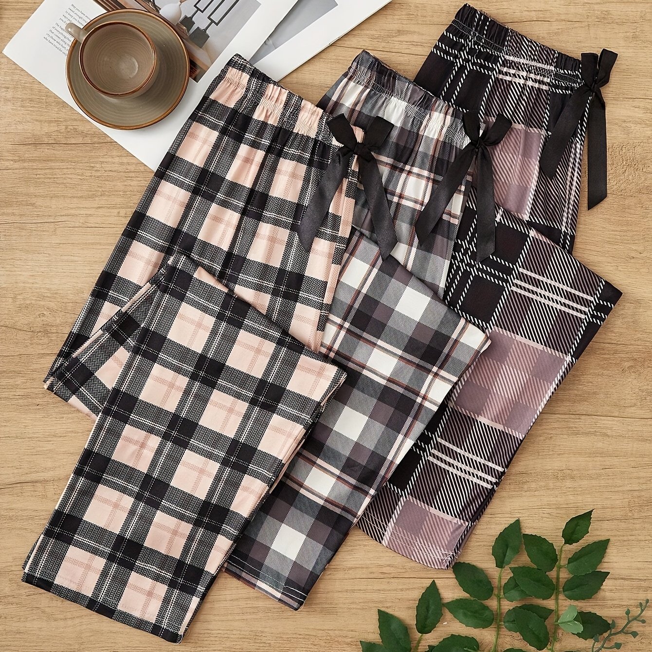 TEMU 3 Pcs Women's Pants, Fit Pants Bow