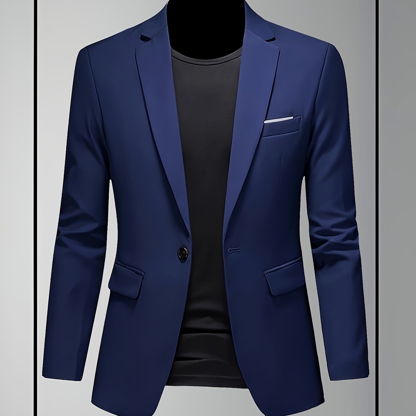 TEMU Completo da e , casual, con un , versione coreana, vestibilit� slim, giacca , nuovo business da 2025, giacca con e tasche (solo 1 completo)