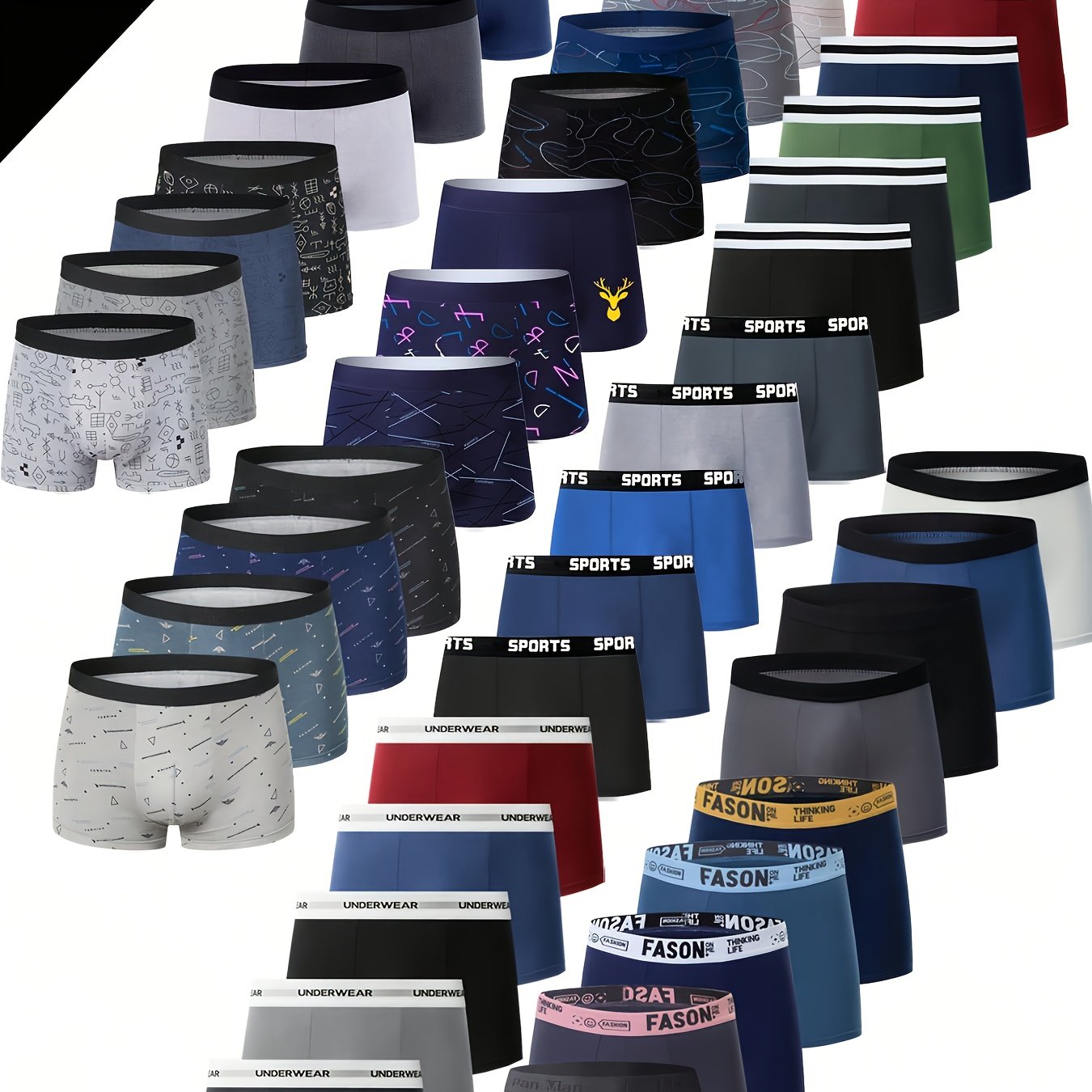 TEMU 10pcs Men' Color Boxer Briefs, Random Colors, For Daily Wear, Fitness, , Soft And Comfortable